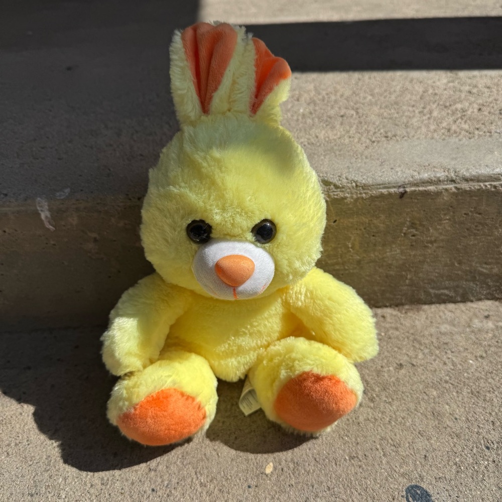 Yellow and Orange Plush Bunny Toy